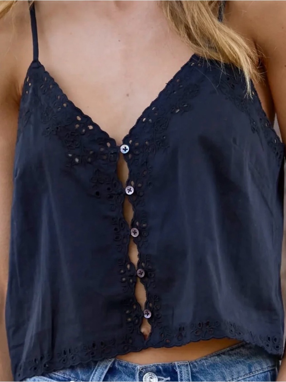 NWT XL NATURAL LIFE XL CAMI BLACK —- TOP ONLY — see other listing for skirt